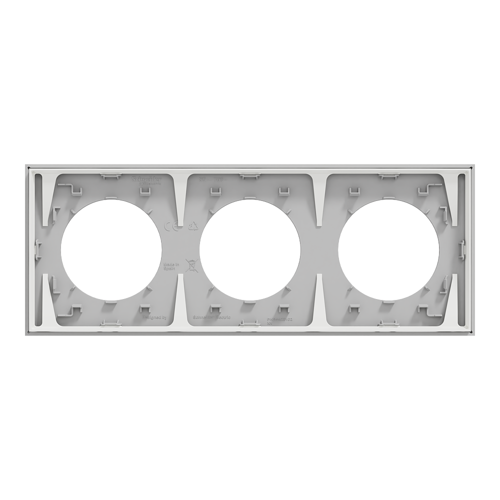 Odace plaque 3 postes gris galet